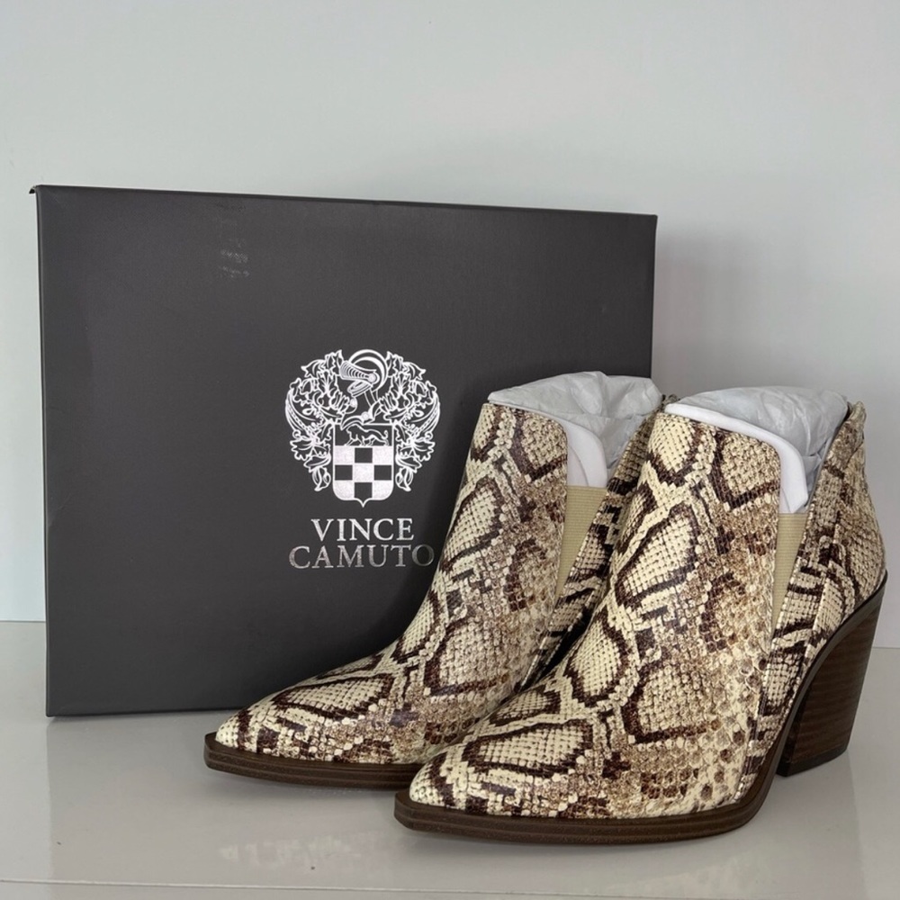 Vince Camuto bootie reptile print